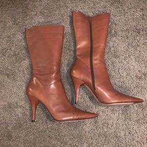 Scalloped Edge Stiletto Boots